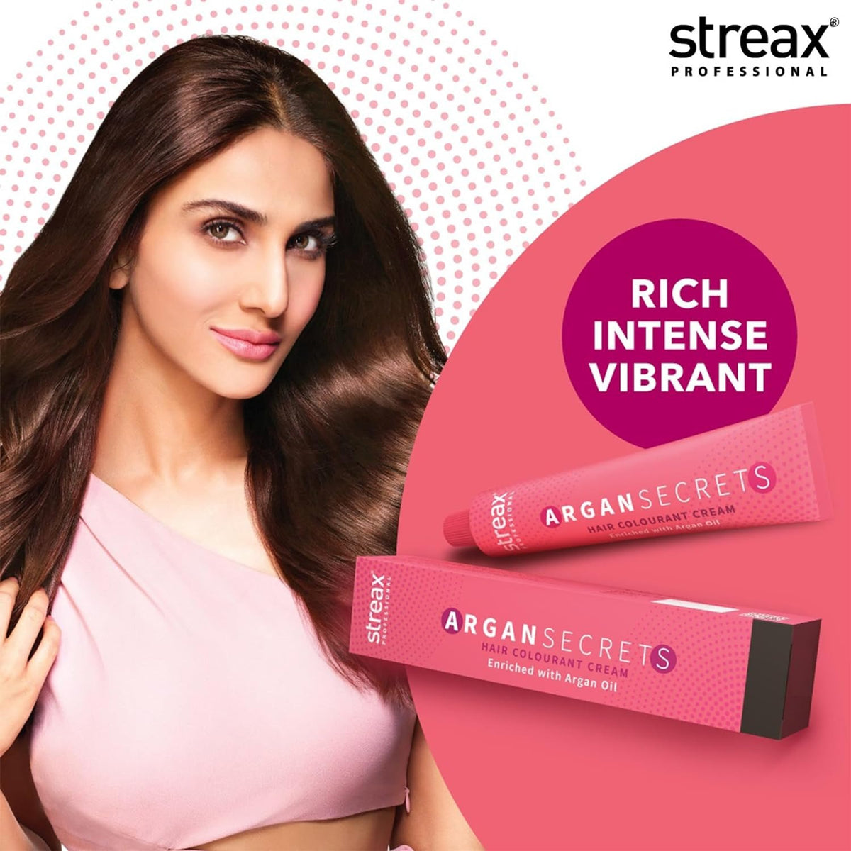 Streax Professional Argan Secrets Permanent Hair Colourant Cream - Natural Black 1 (Enriched with Argan Oil) 60 gm