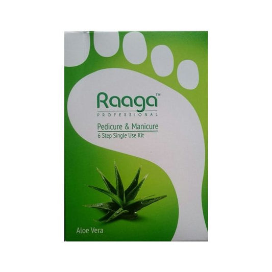 Raaga Professional Aloe Vera Pedicure and Manicure 6 Step Single Use Kit (63gm)