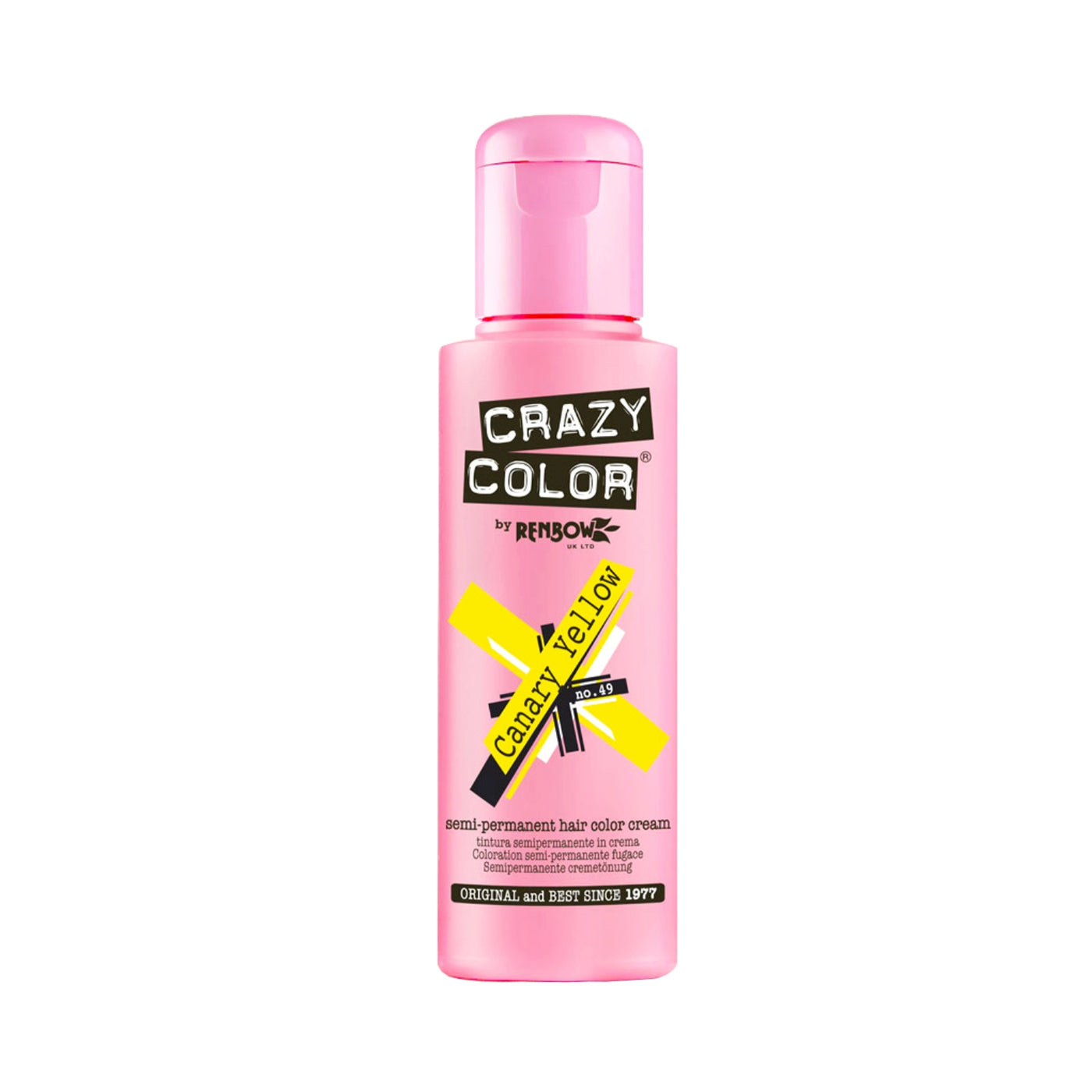 Crazy Color Semi Permanent Hair Color Cream - 49 Canary Yellow
