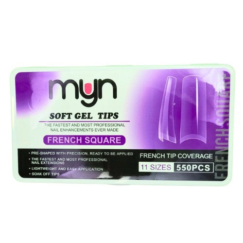MYN Soft Gel French Coffin Nails