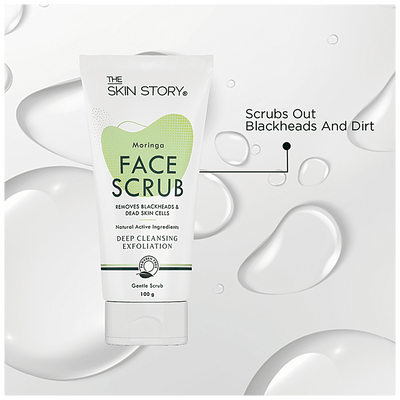 The Skin Story Moringa Face Gentle Scrub – Deep Cleansing Exfoliator, 100g