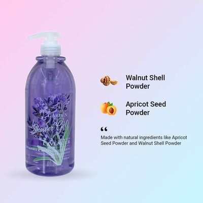 Garden Bliss French Lavender Shower Gel - Moisturizing Body Wash with Vitamin E (1000 ml)