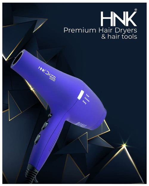 HNK Dazzl Hair Dryer 2200w Voilet Nozzel Noise Reduction