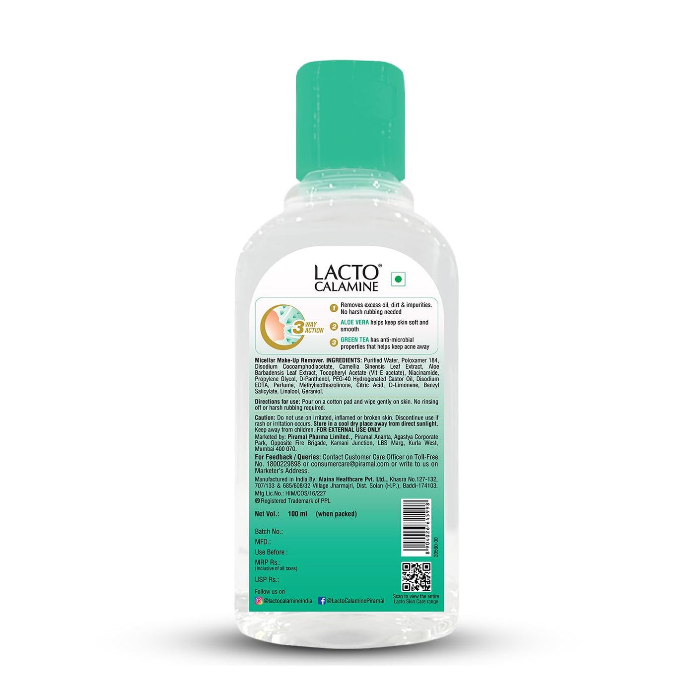 Lacto Calamine Micellar Water Makeup Remover – 100ml