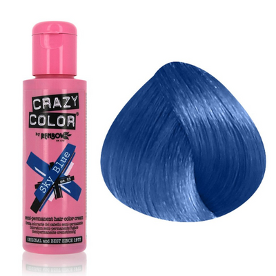 Crazy Color Semi Permanent Hair Colour (Sky Blue 59) 100 ml
