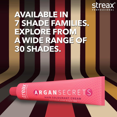 Streax Professional Argan Secrets Permanent Hair Colourant Cream - Light Brown 5 (Enriched with Argan Oil) For All hair types ; 90 gm
