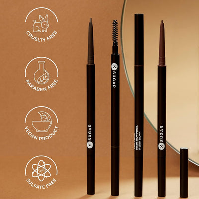 SUGAR Cosmetics Arch Arrival Brow Definer (02 Taupe Tom, 03 Woody Scooby, 04 Felix Onyx)