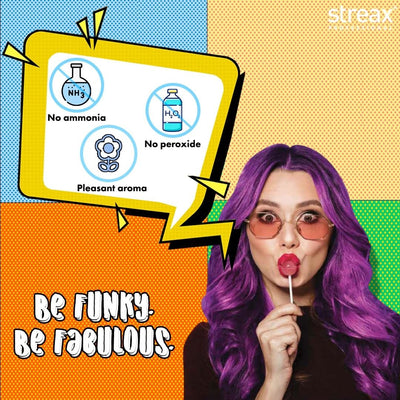 Streax Professional Hold & Play Funky Colours, Hair Color, 100g - Flirty Red