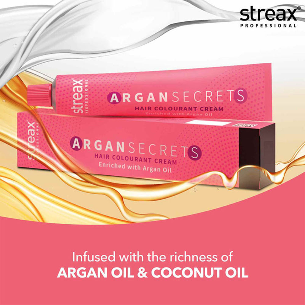 Streax Professional Argan Secret Hair Colourant Cream - Mahogany Blonde 7.5 - 60gm