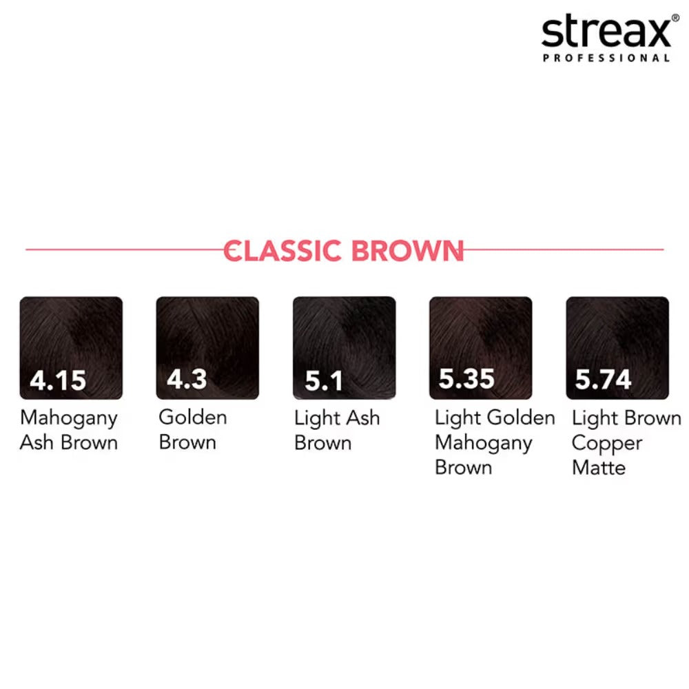 Streax Professional Argan Secrets Hair Colourant Cream - Mahogany Ash Brown 4.15 (60gm)