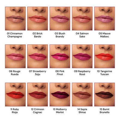 SUGAR Partner In Shine Transferproof Lip Gloss Collection (Ruby Rioja, Crimson Cognac, Mulberry Merlot, Sepia Shiraz, Burnt Brunello)