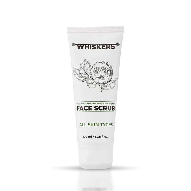 Whiskers Aloe Vera & Apricot Face Scrub Deep Cleansing & Exfoliating