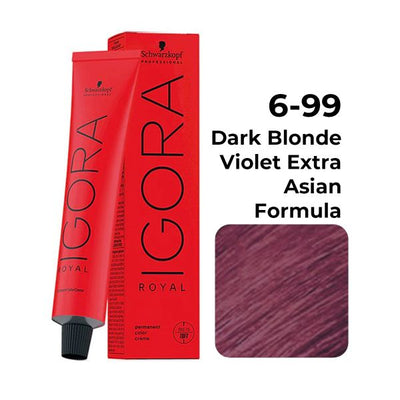 Schwarzkopf Professional Igora Royal Permanent Color Creme (6-99 Dark Blonde Violet Extra Asian Formula)