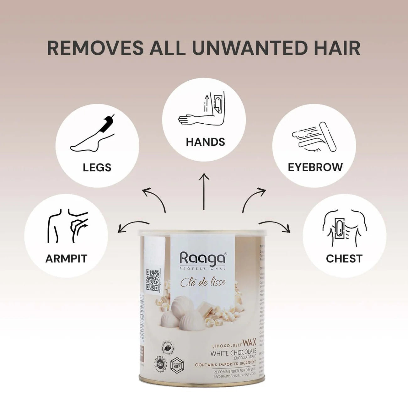 Raaga Professional White Chocolate Liposoluble Body Wax – 800ml