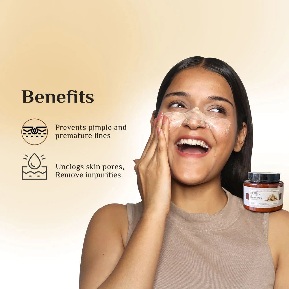 Richfeel Multani Mitti Clarifying Mud Pack – Acne Control & Deep Cleansing (500 g)