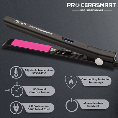 Vega Professional Pro Cera Smart Hair Straightener VPMHS-06